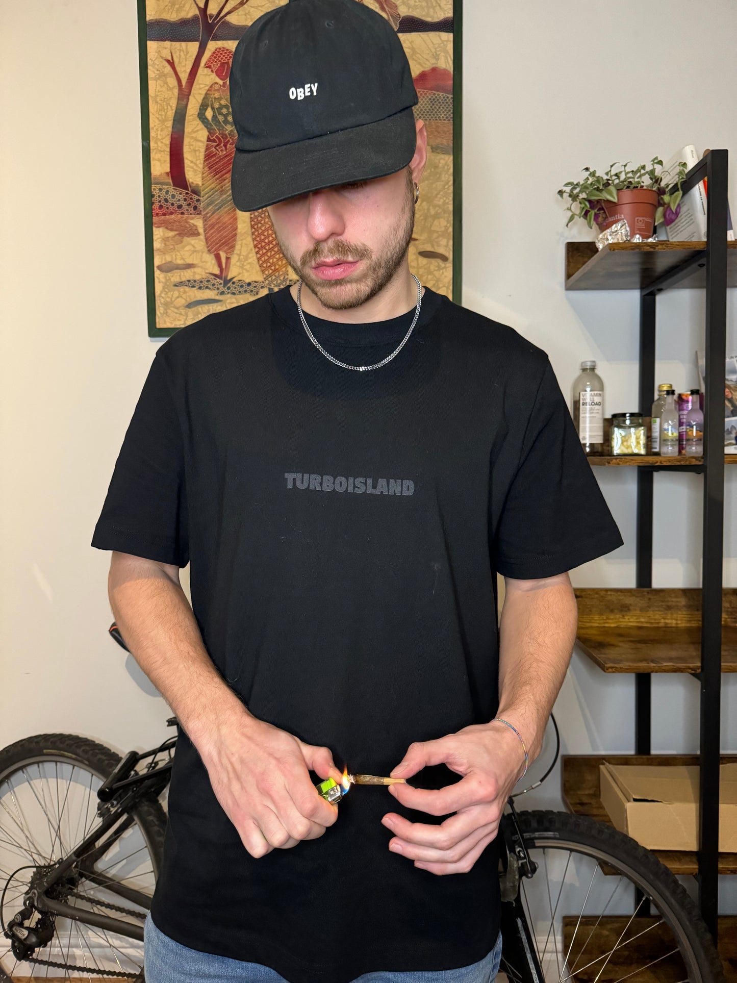 Heavyweight TurboIsland Tee 2.0 [Black on Black]