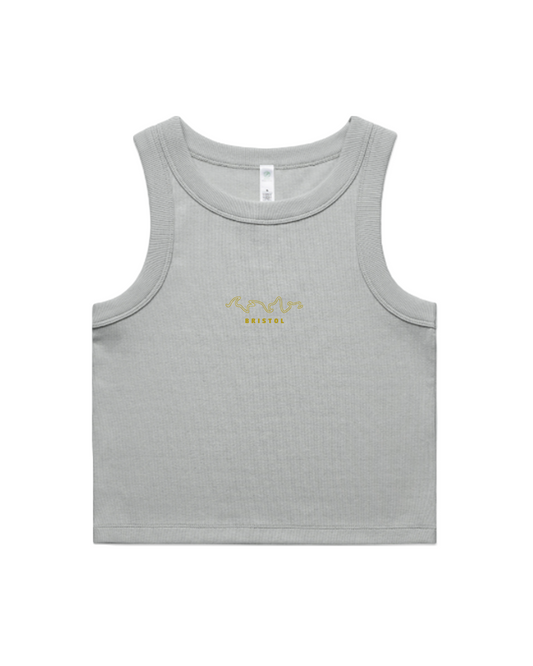 Crop Tank // Yellow Embroidery [Storm]