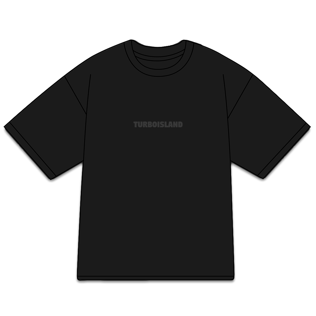 Heavyweight TurboIsland Tee 2.0 [Black on Black]